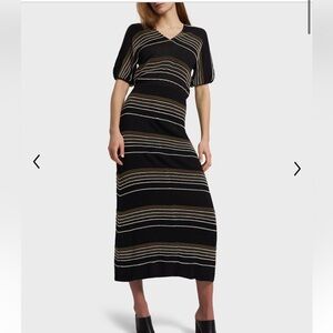 Theory Striped Rib Dress in Viscose-Wool. Size P. NWT